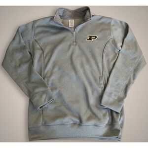 Purdue Boilermakers Men's Medium Gray 1/4 Zip Pullover Sweatshirt NCAA